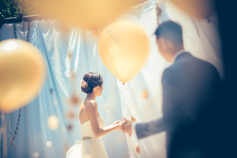 气球氛围虾男女情侣浪漫婚礼,高清,摄影图,摄影图片,图片大全,摄影图免费下载
